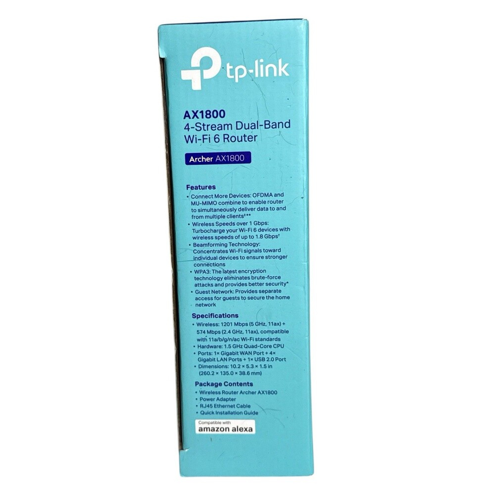 TP-LINK Archer AX1800 1201Mbps 4 Port 574Mbps Wireless Router (AX1800 ) - Picture 2 of 5